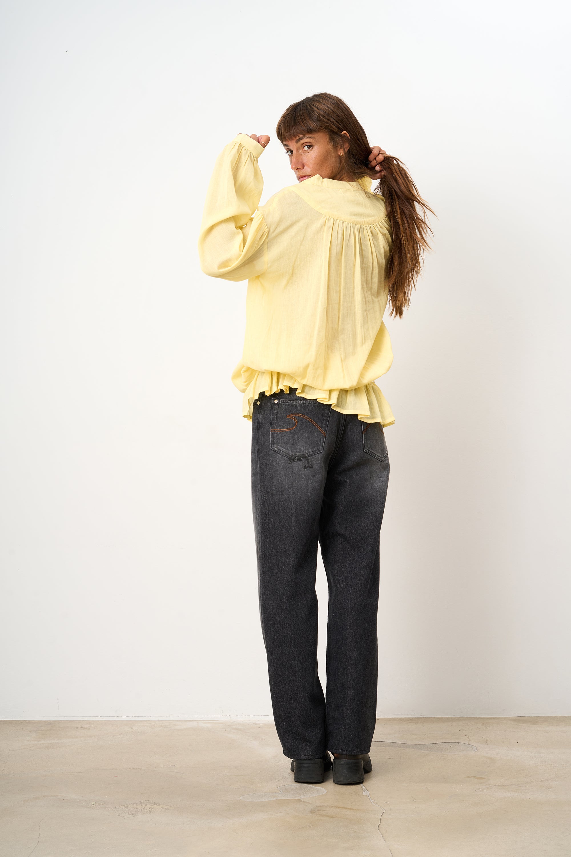 Puff Mini Dress/Shirt Yellow
