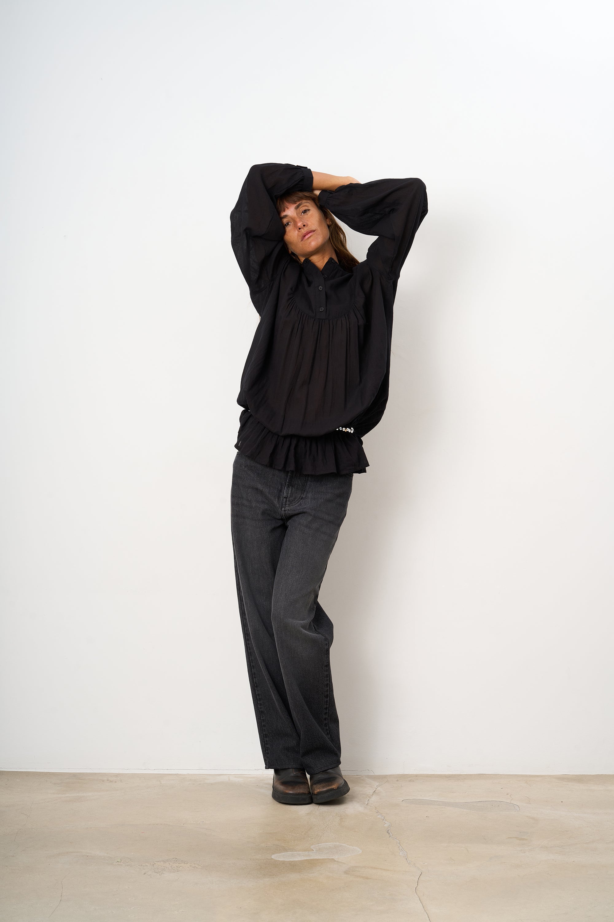 Puff Mini Dress/Shirt Black