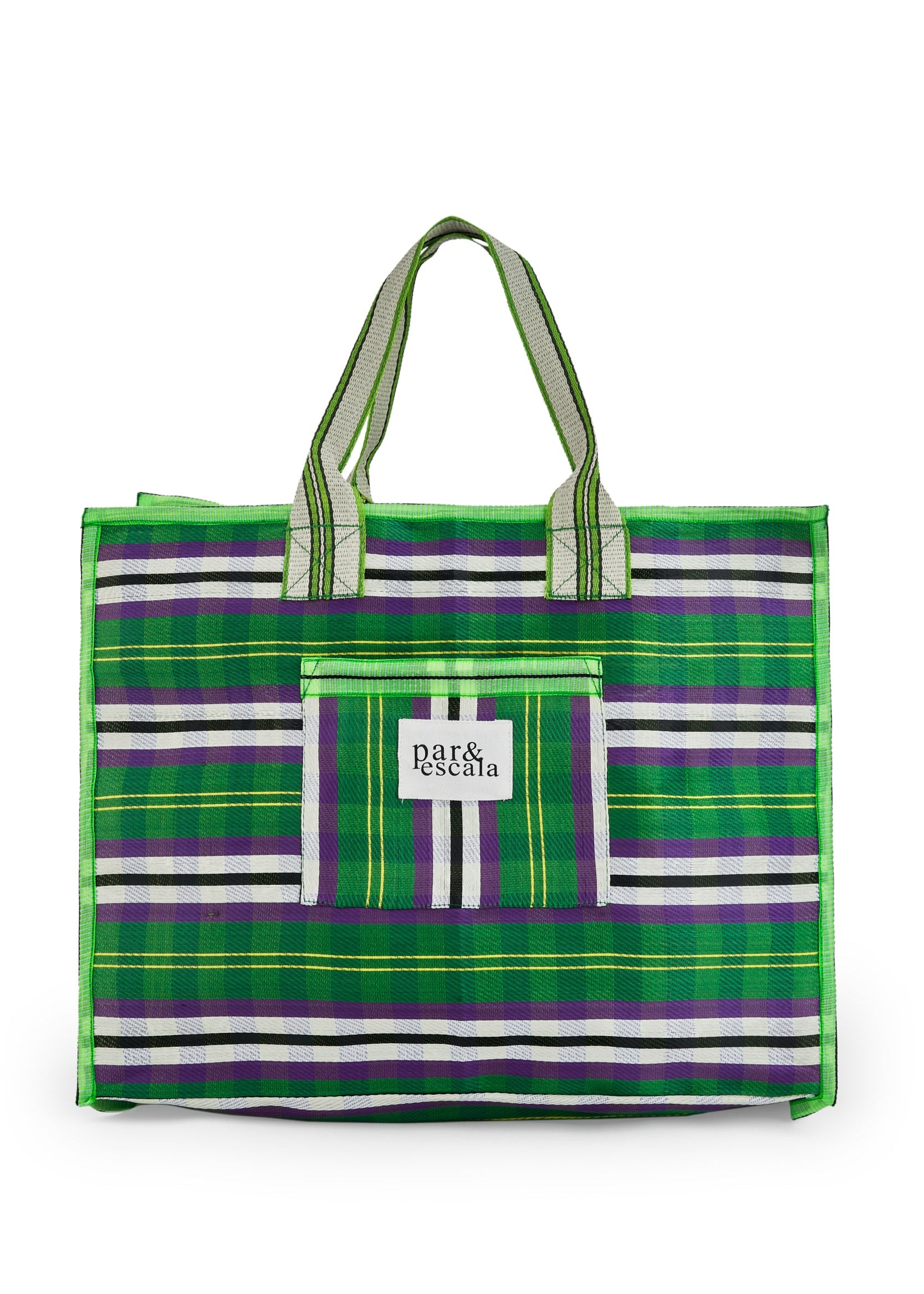 MARKET BAG GREEN STRIPES