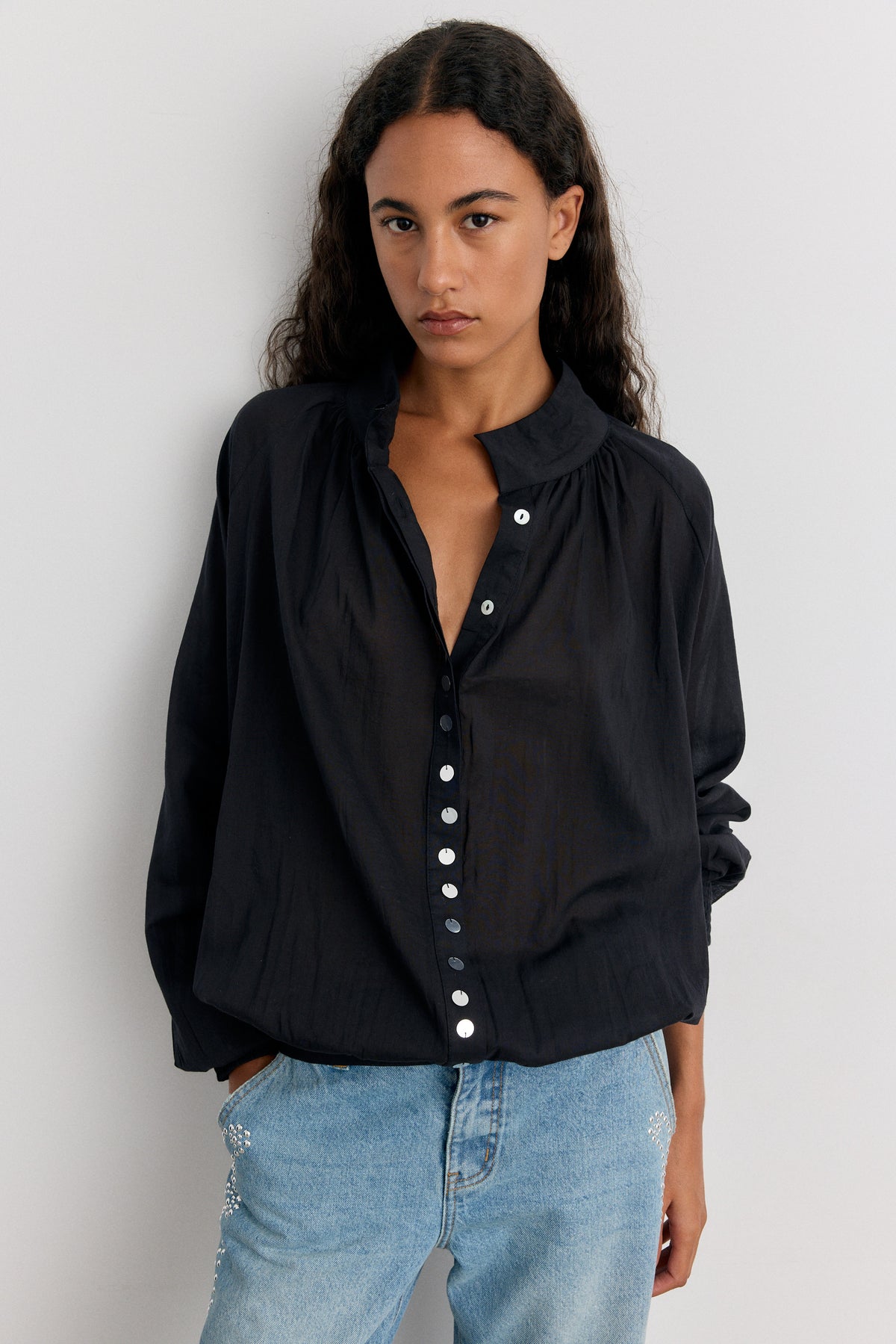 Berta Hemd Schwarz