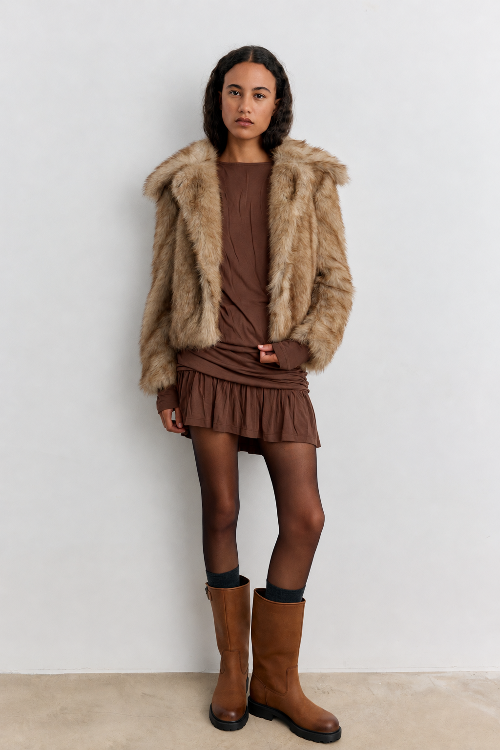 Isabel Mini Dress Brown