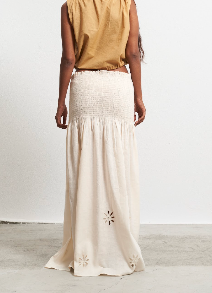 Alma White Skirt