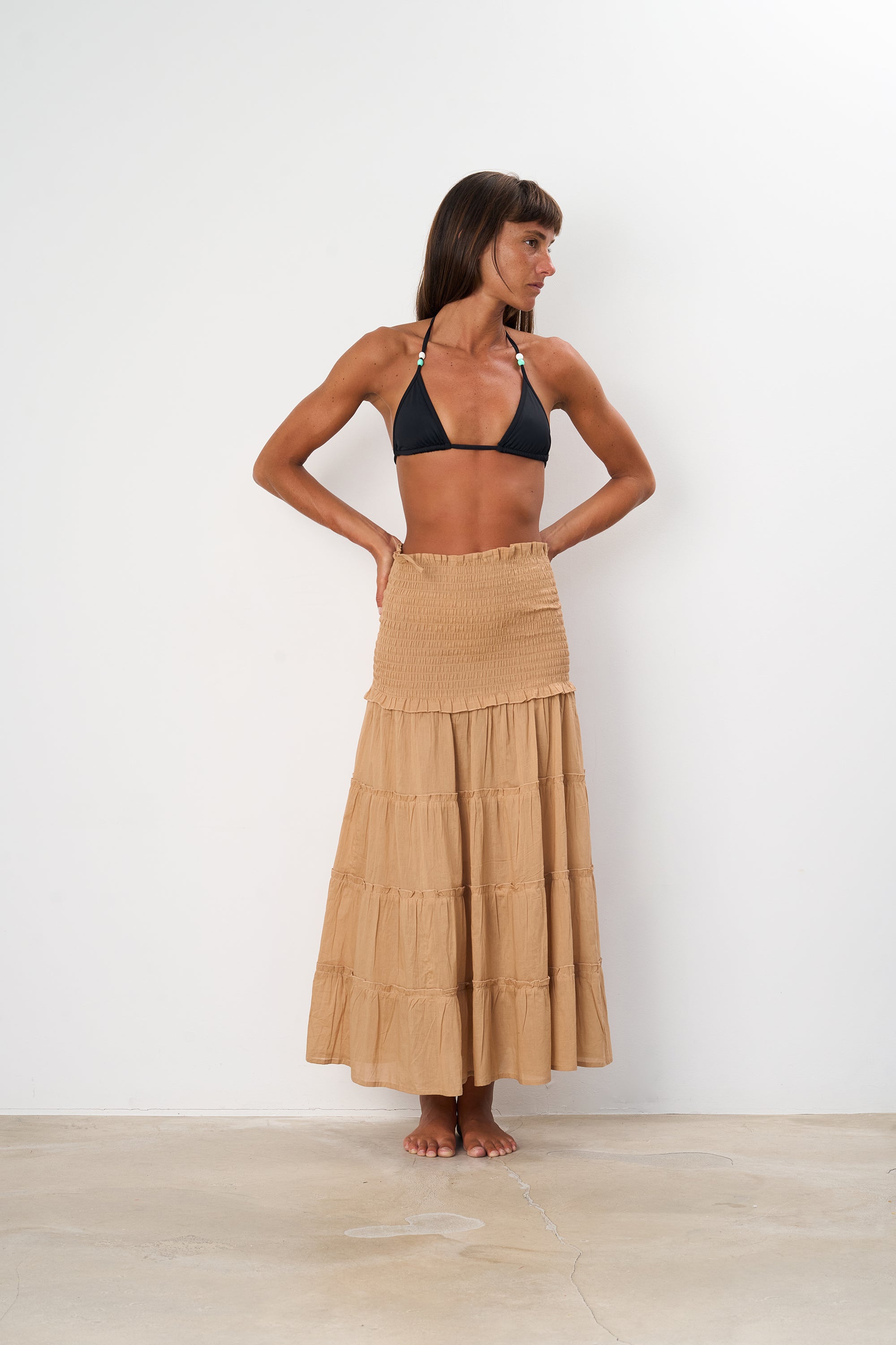 Roma Long Skirt Camel