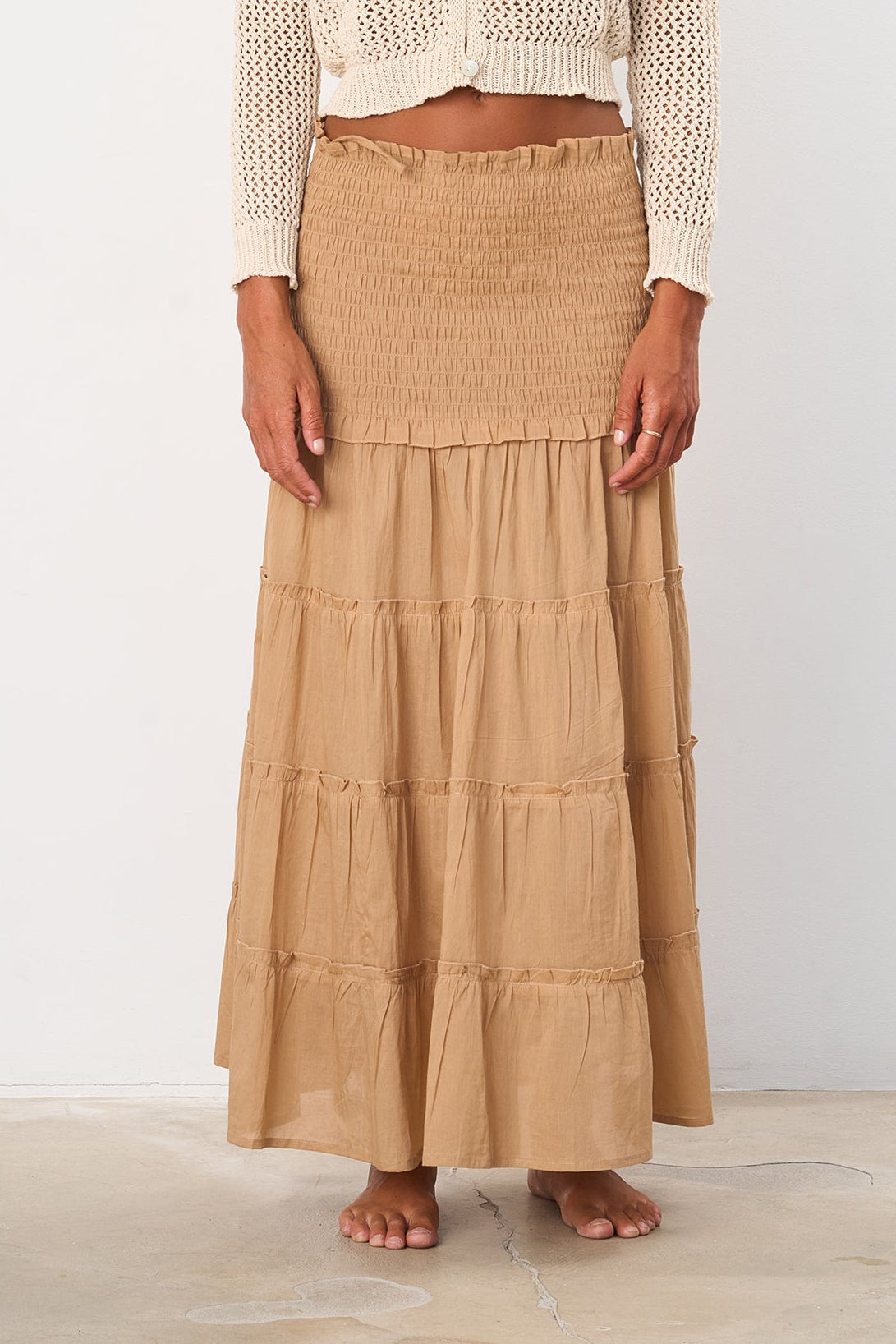 Roma Long Skirt Camel