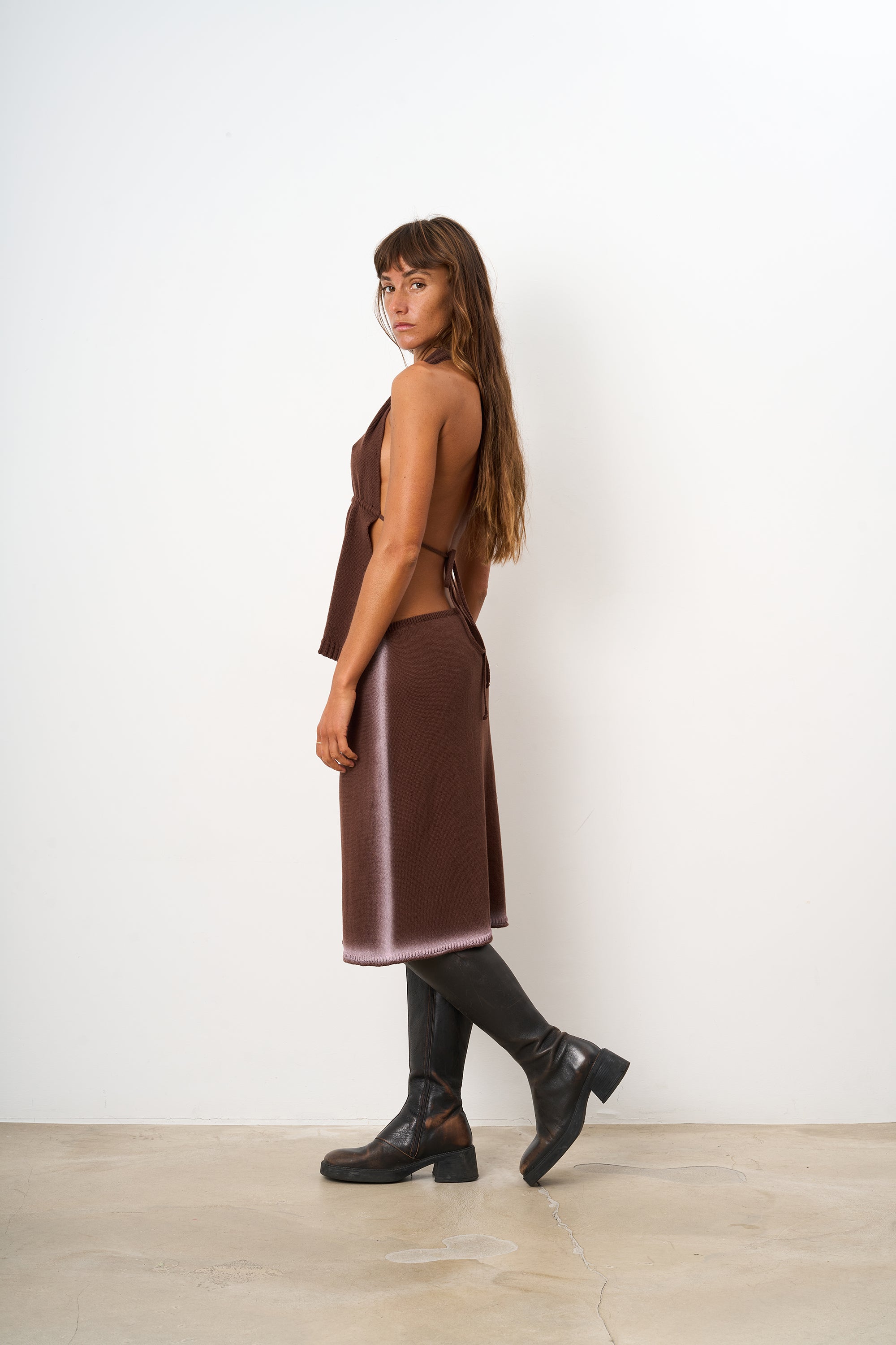 Isabel Midi Skirt Brown