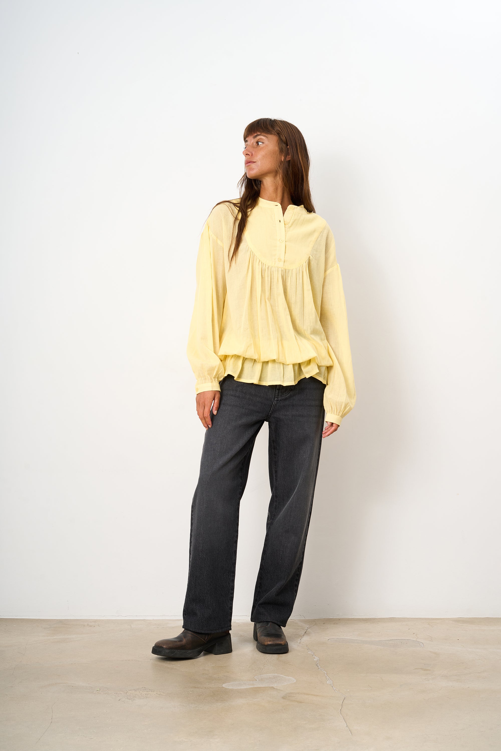 Puff Mini Dress/Shirt Yellow
