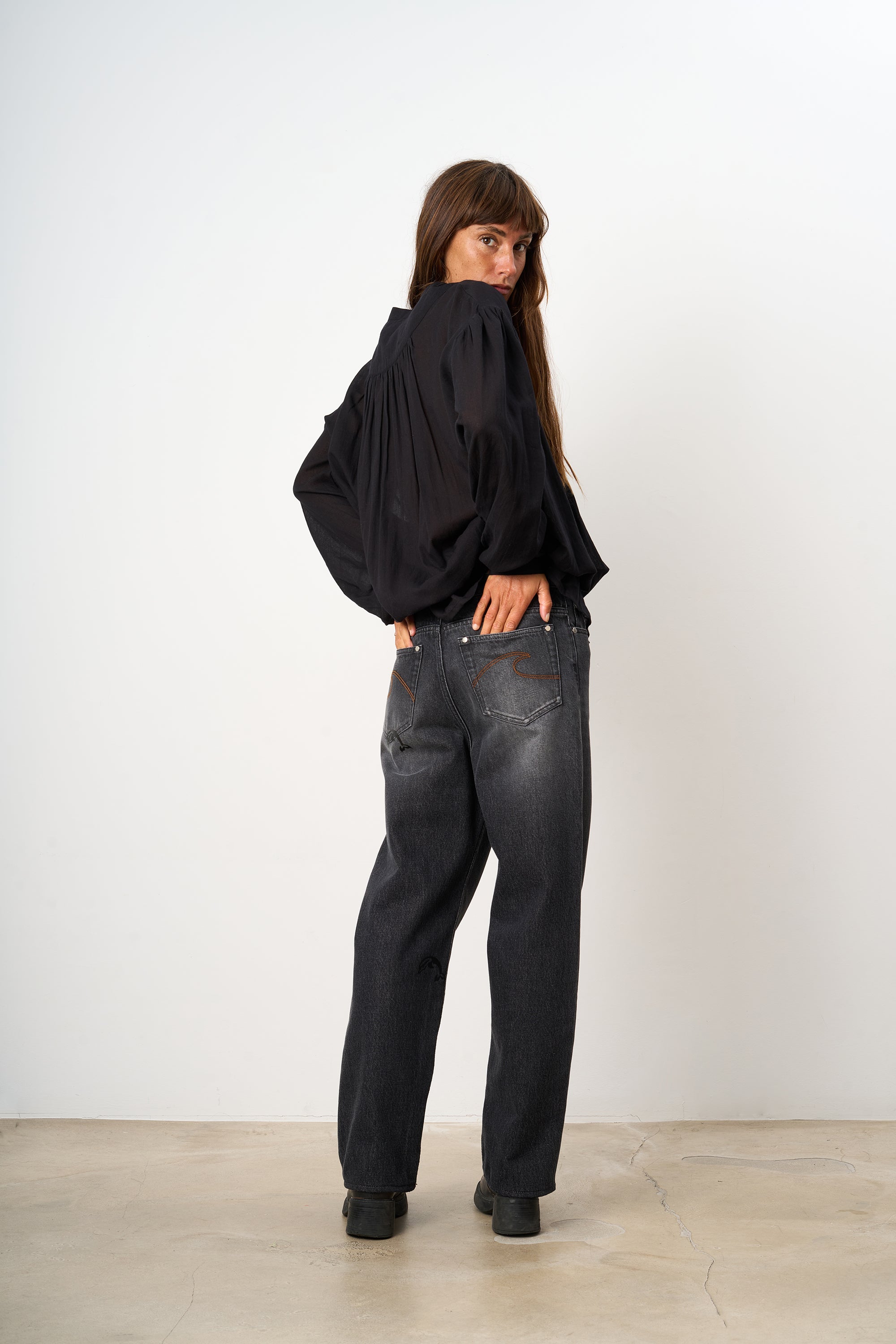 Puff Mini Dress/Shirt Black