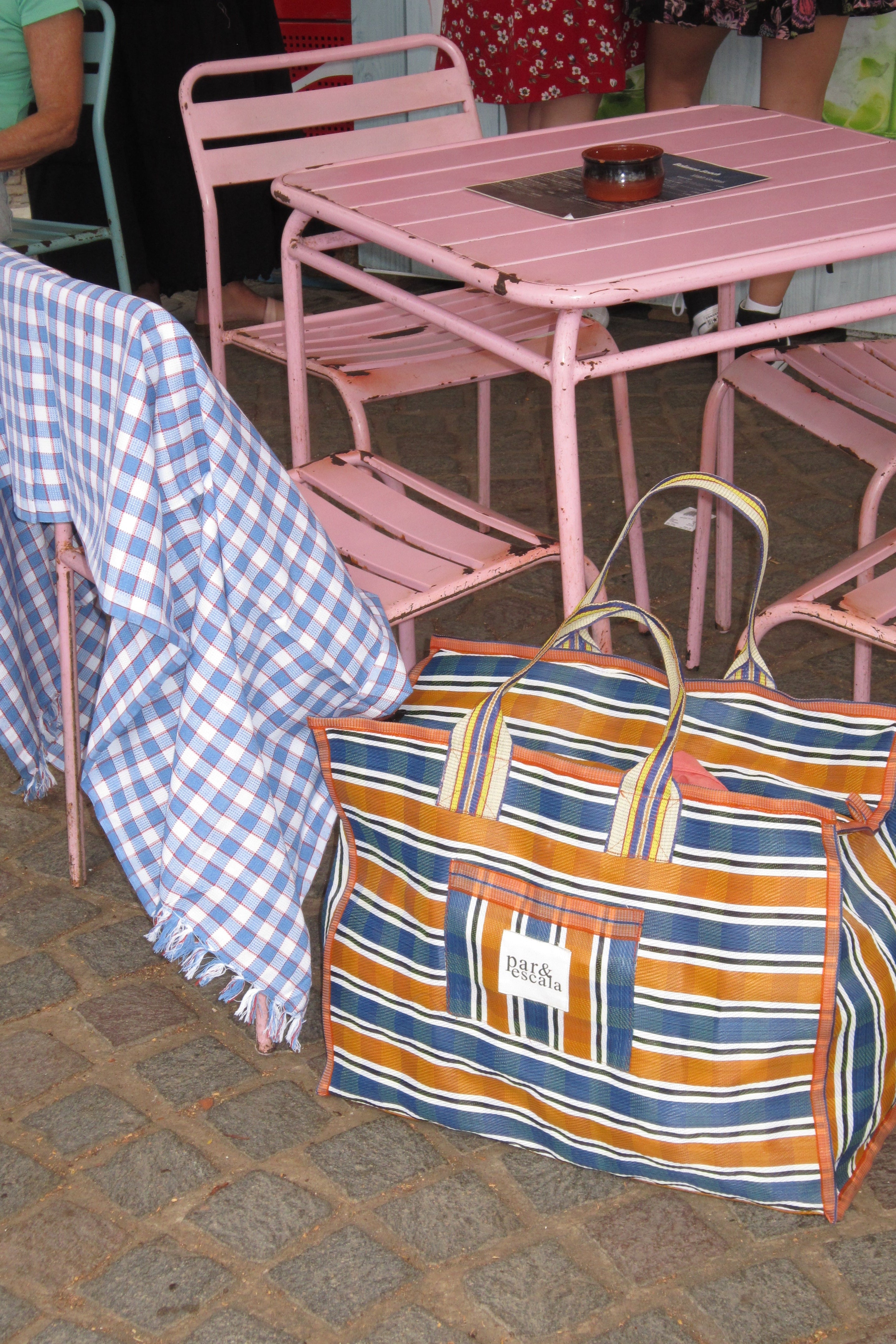 MARKET BAG ORANGE STRIPES