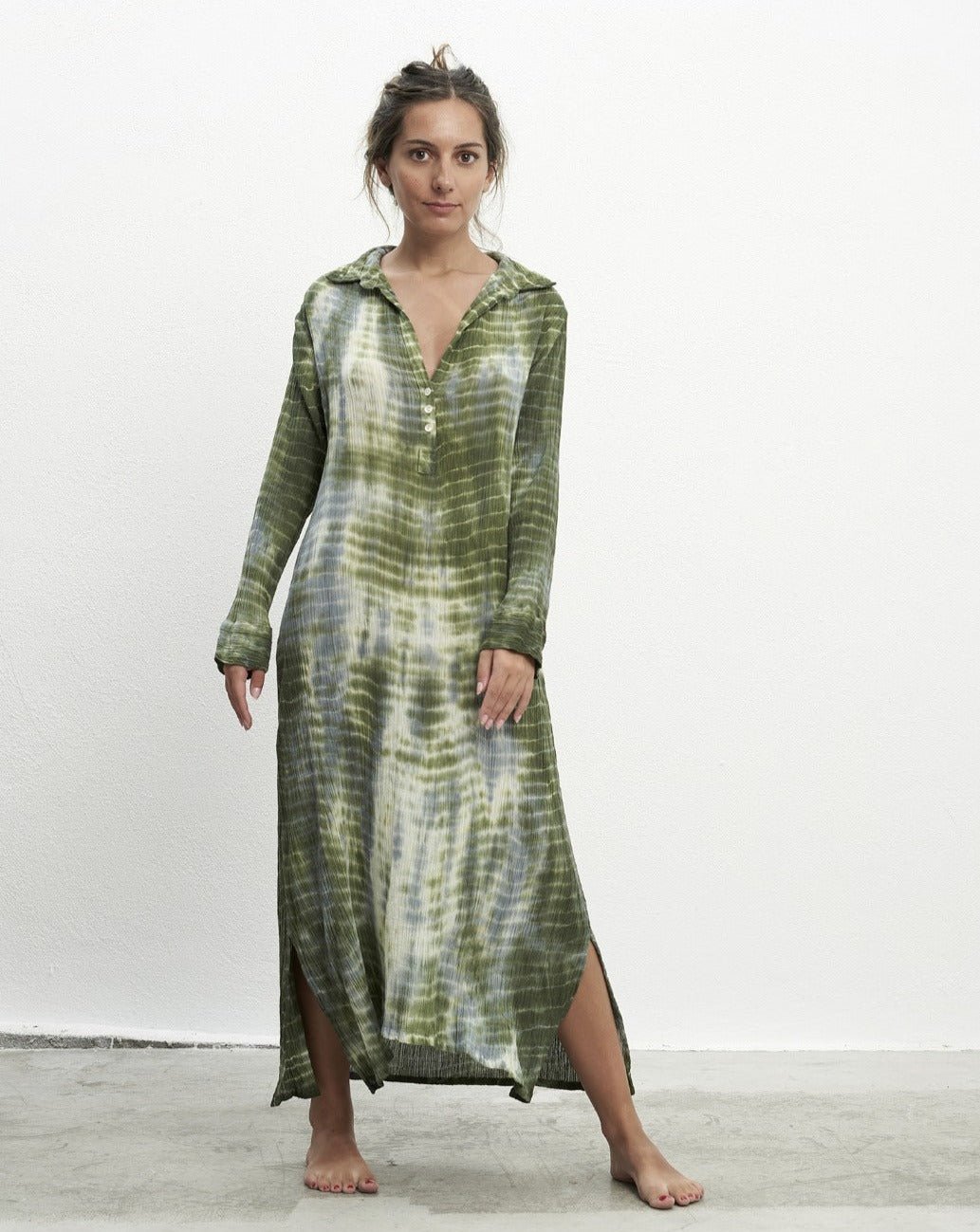 AMELIA GREEN DRESS - Par y escala