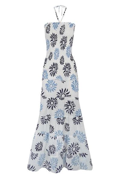 Antonia Embroidered Slip Midi Dress